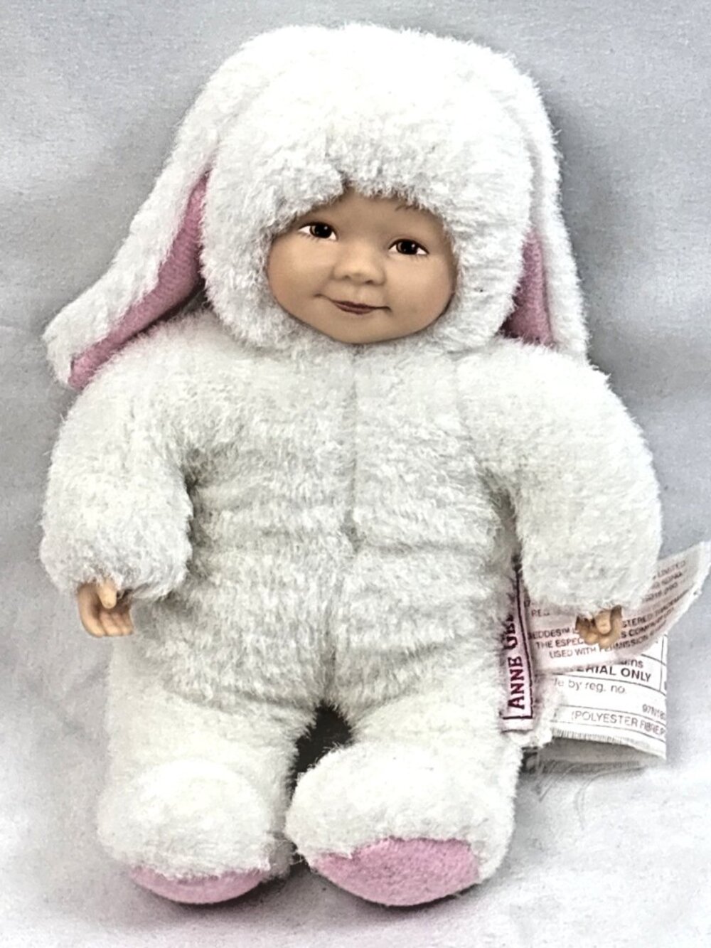 Vintage Anne Geddes Baby Bunny Doll Plush  6” 1997